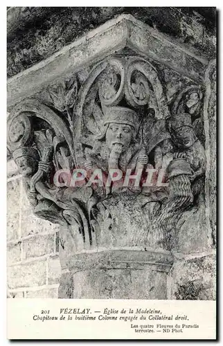 Cartes postales Vezelay Eglise de la Madeleine Chapiteau de la huitiieme Colonne engagee du Collateral droit Les