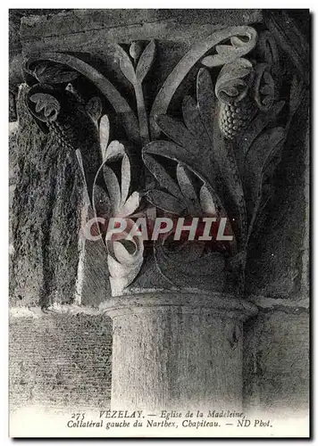 Cartes postales Vezelay Eglise de la Madeleine Collatiral ganche de Narthex Chapiteau