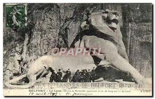 Cartes postales Belfort Le Lion Oeuvre de Bartholdi Lion