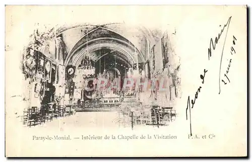 Cartes postales Paray le Monial interieur de la Chapelle de la Visitation