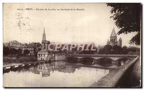 Ansichtskarte AK Metz Un Coin de la Ville Vu des bords de la Moselle