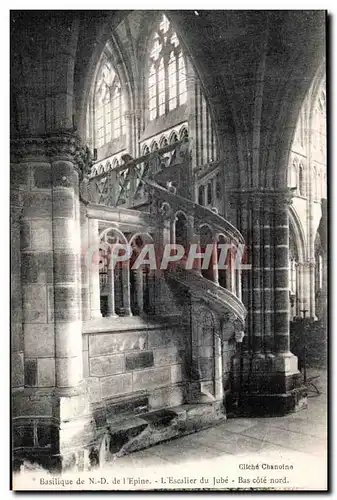 Cartes postales Basilique de L Epine L Escalier du Jube Bas cote nord