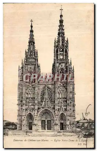 Cartes postales Envirnons de Chalons sur Marne Eglise Notre Dame de l Epine