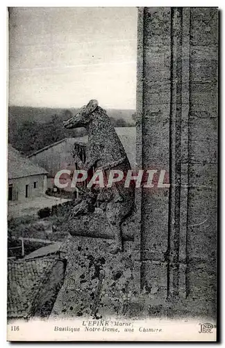 Cartes postales L Epine Marne Basilique Notre Dame une chimere