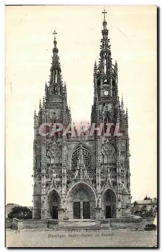 Cartes postales Lepine Marne Basilique Notre Dame La facade