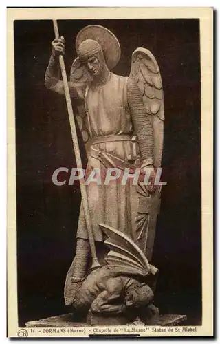 Cartes postales Dormans Chapelle de La Marne Statue de St Michel