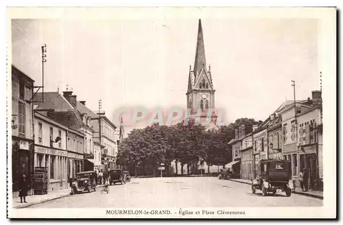 Cartes postales Mourmelon Eglise et Place Clemenceau