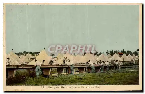 Cartes postales Camp de Mourmelon On lave son linge Militaria