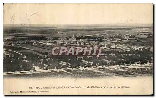 Ansichtskarte AK Mourmelon Le Grand et le Camp de Chalons Vue prise en ballon Militaria