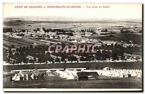 Cartes postales Mourmelon Le Grand Camp De Chalons et Vue prise en ballon Militaria