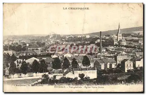 Ansichtskarte AK Epernay Vue Generale Eglise Notre Dame