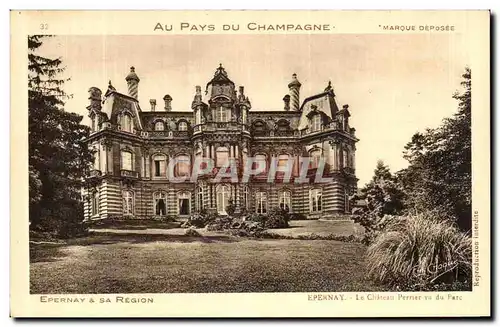 Cartes postales Epernay Chateau Perrier vu du parc