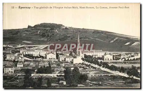 Cartes postales Epernay Vue Generale de l Hospice Auban Moet Mont Bernon La Goesse Avenue Paul Bert