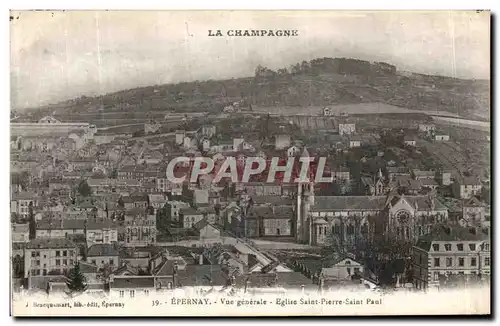 Cartes postales Epernay Vue Generale Eglise Saint Pierre Saint Paul