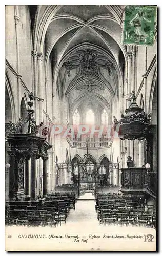 Cartes postales Chaumont Eglise Saint Jean Baptiste La nef