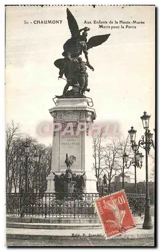 Ansichtskarte AK Chaumont Aux Enfants de la Haute Marne morts pour la patrie Militaria