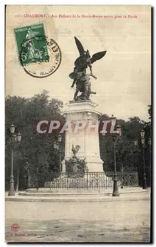 Cartes postales Chaumont Aux Enfants de la Haute Marne morts pour la patrie Militaria