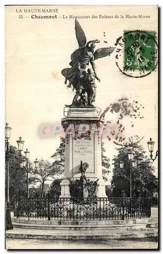 Cartes postales Chaumont Le Monument des Enfants de la Haute Marne Militaria