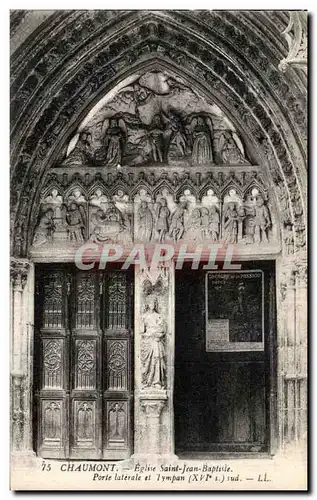 Cartes postales Chaumont Eglise St Jean Baptiste Porte Lateale et tympan