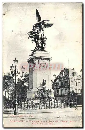 Ansichtskarte AK Chaumont Monument des Enfants de la Haute Marne Morts Pour la Patrie Militaria