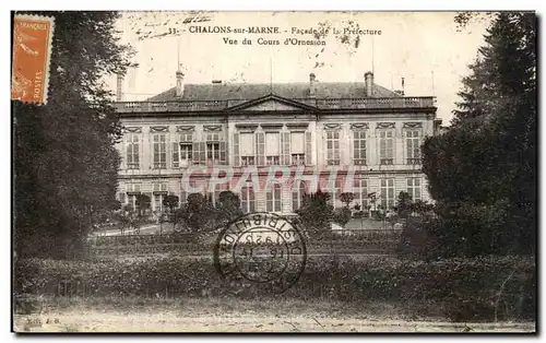 Cartes postales Chalons Sur Marne Facade de la Prefecture Vue du Course d Ornesson