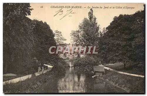 Cartes postales Chalons Sur Marne Le Jardin du Jard et la Caisse d Epargne