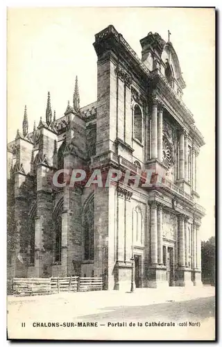 Ansichtskarte AK Chalons Sur Marne Portail de la Cathedrale Cote Nord