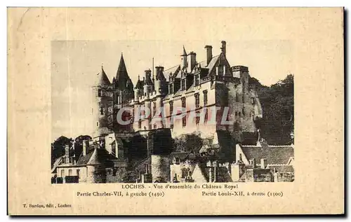 Ansichtskarte AK Loches Vue d ensemble du Chateau Royal