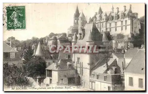 Ansichtskarte AK Loches Vue generale vers le Chateau Royal