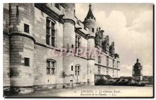 Ansichtskarte AK Loches La Chateau Royal Ensemble de la Facade