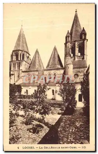 Cartes postales Loches La Collegiale Saint Ours