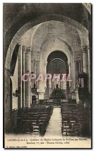 Ansichtskarte AK Loches Interieur de l Eglise Collegiale de St ours