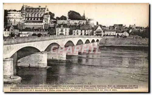 Cartes postales Amboise Le pont sur la Loire et le Chateau