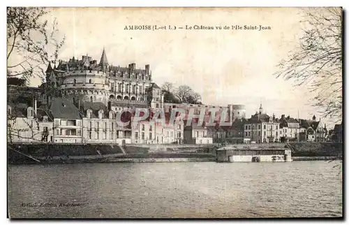 Cartes postales Amboise Le Chateau vu de l lle Saint Jean