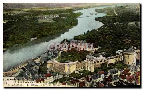 Cartes postales Amboise Le Chateau vu d avion La Loire