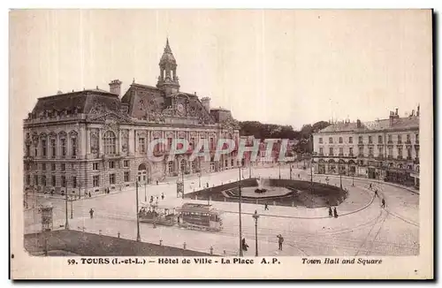 Cartes postales Tours L Hotel de Ville La Place