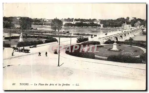 Ansichtskarte AK Tours La Place des Arts et les Jardins