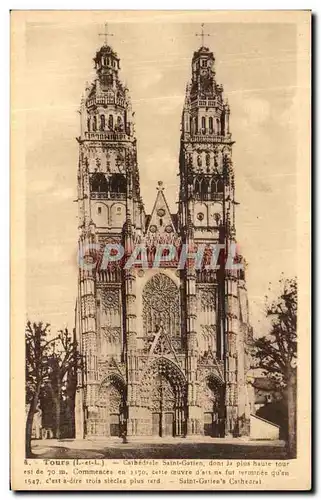 Cartes postales Tours Cathedrale Saint Gatien