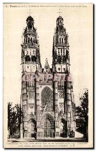 Cartes postales Tours Cathedrale Saint Gatien