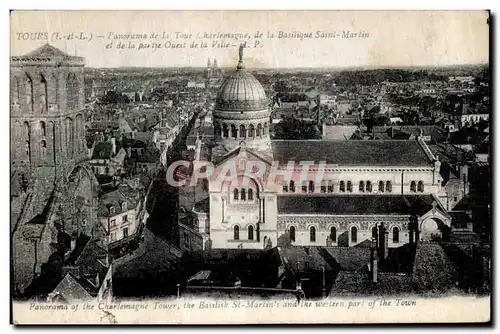 Ansichtskarte AK Tours Panorama de la Tour de La Basilique Saint Martin et de la partie ouest de la ville