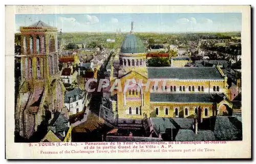 Cartes postales Tours Panarama de la Tour de La Basilique Saint Martin