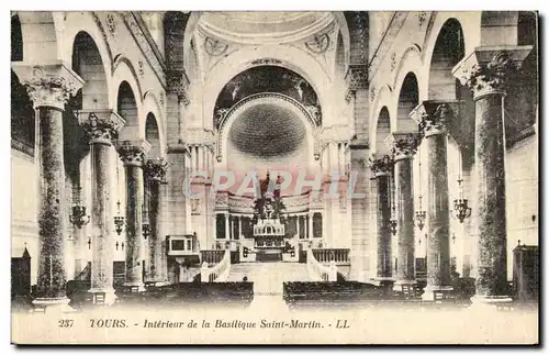 Cartes postales Tours Interieur de la Basilique Saint Martin