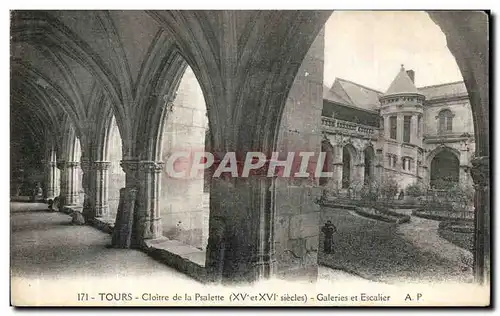 Cartes postales Tours Cloitre de la Psalette Galeries et escalier