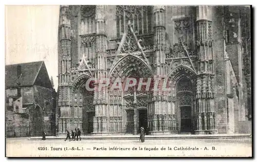 Cartes postales Tours Partie inferieure de la Facade de la Cathedrale