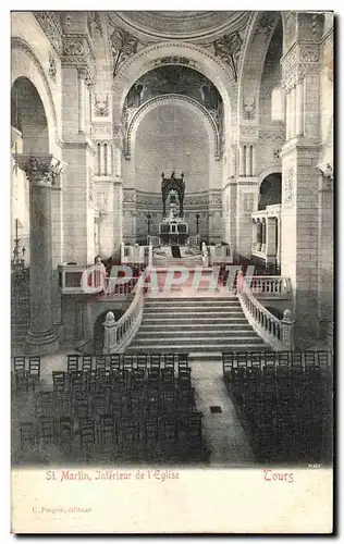 Ansichtskarte AK Saint Martin Interieur de l Eglise Tours