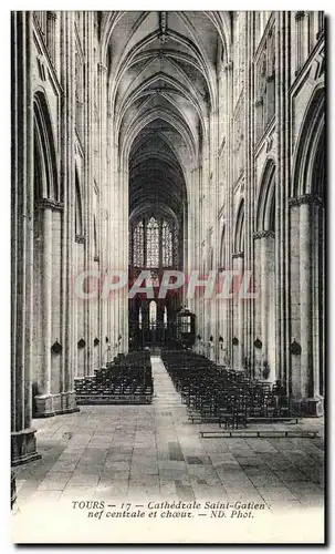 Ansichtskarte AK Tours Cathedrale St Gatien Nef centrale et choeur