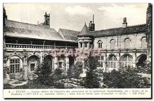 Cartes postales Tours Ancien Cloitre du Chapitre des chanoines de la cathedrale Saint Gatien Cloitre de la Psale