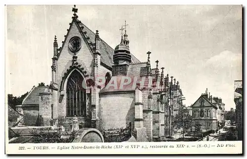 Cartes postales Tours Eglise Notre Dame La Riche