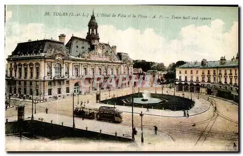 Cartes postales Tours L Hotel de Ville et la Place