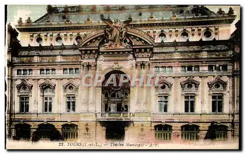 Cartes postales Tours Theatre Municipal